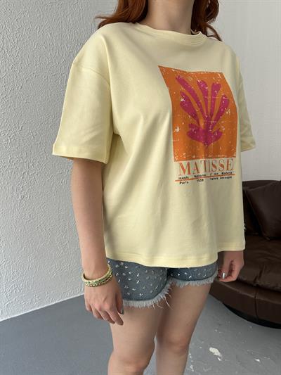 Matısse Baskılı Tişört Sarı