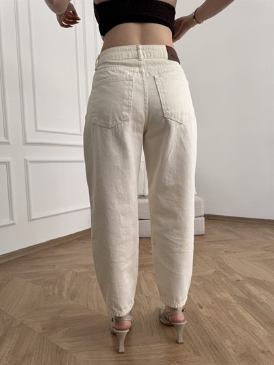 Mom Fit Pantolon 80 vanilya
