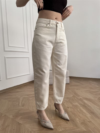 Mom Fit Pantolon 80 vanilya