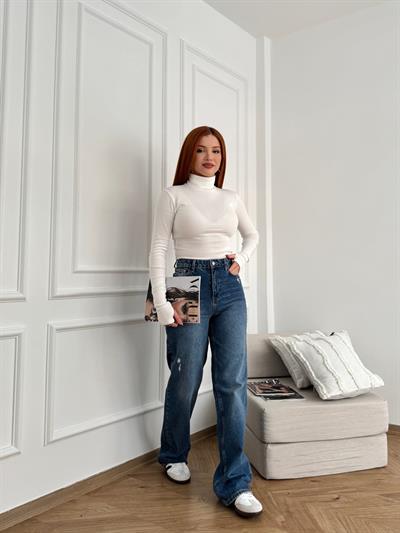 Wide Leg Jean Mavi