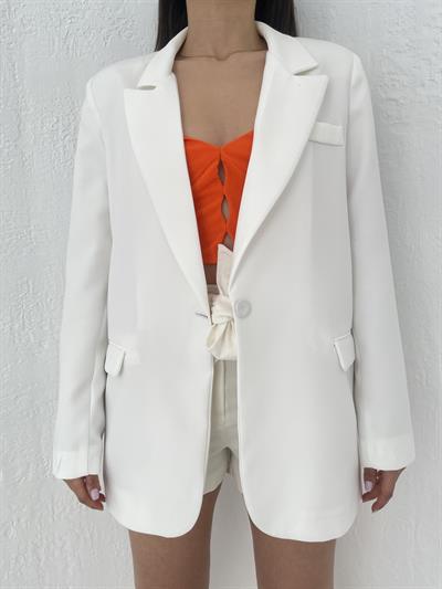 Oversize Blazer Ceket Ekru