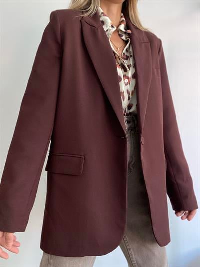 Oversize Blazer Ceket Koyu kahve