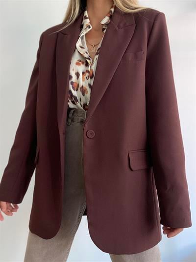 Oversize Blazer Ceket Koyu kahve