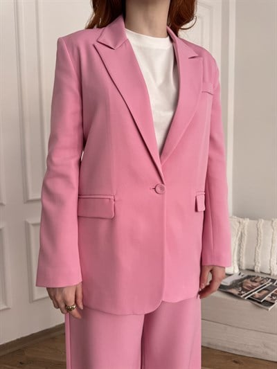 Oversize Blazer Ceket Pembe