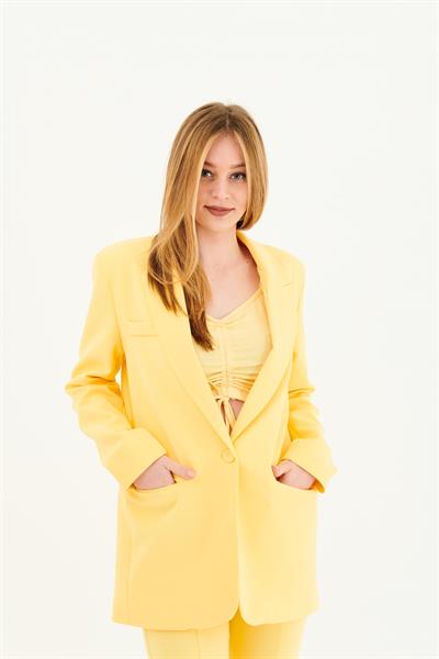 Oversize Blazer Ceket Sarı