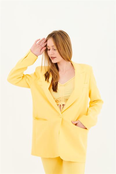 Oversize Blazer Ceket Sarı
