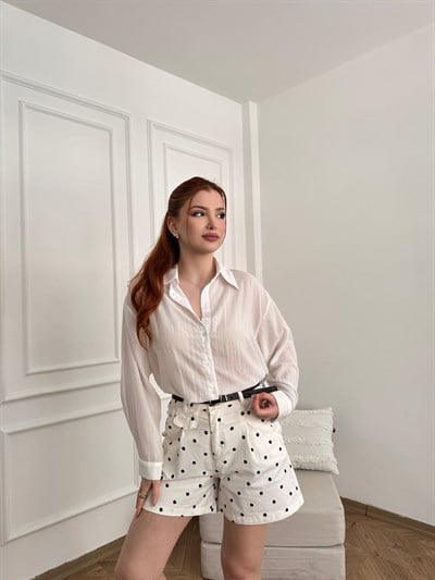Oversize Gömlek Ekru