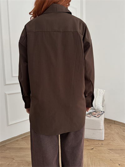 Oversize Gömlek Kahve