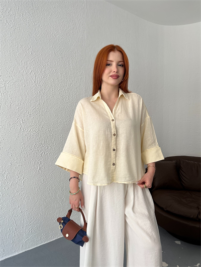 Oversize Sırt Detaylı Gömlek T.sarı