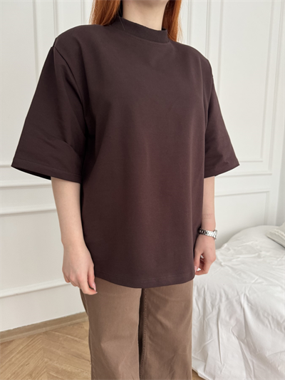 Oversize Tişört Kahve