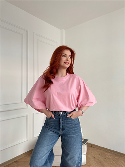 Oversize Tshirt Şeker pembe