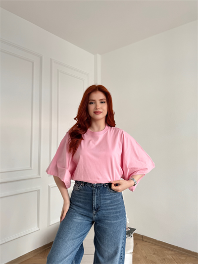 Oversize Tshirt Şeker pembe
