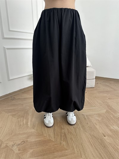Paça Lastikli Balon Pantolon Siyah