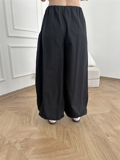 Paça Lastikli Balon Pantolon Siyah
