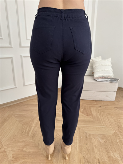 Paça Pensli Likralı Pantolon Lacivert