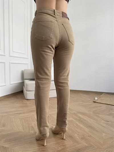 Paçası Dikişsiz Mom Pantolon 70 camel