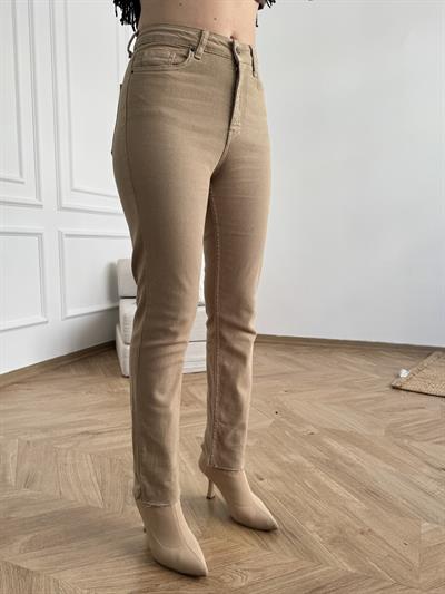 Paçası Dikişsiz Mom Pantolon 70 camel