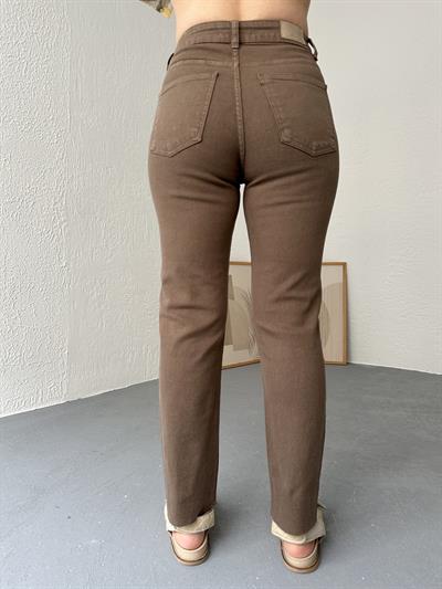 Paçası Dikişsiz Mom Pantolon 72 vizon