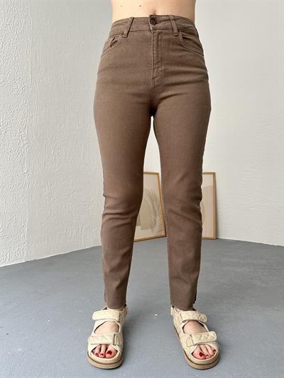 Paçası Dikişsiz Mom Pantolon 72 vizon