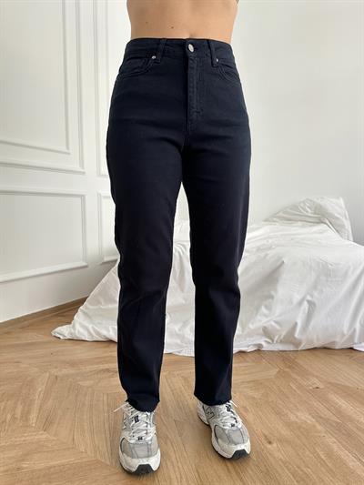 Paçası Dikişsiz Mom Pantolon 73 lacivert