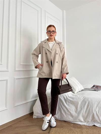 Paçası Dikişsiz Mom Pantolon 78 kahve