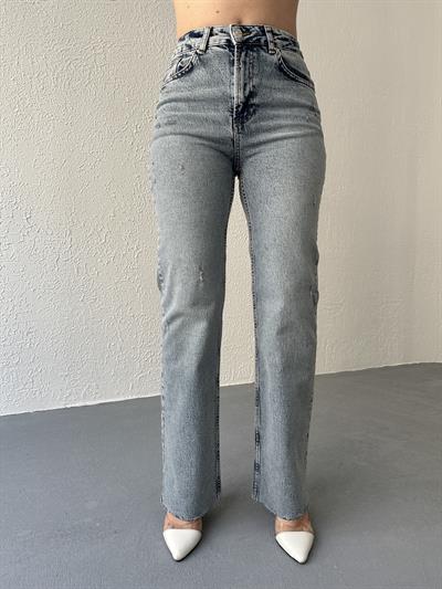 Paçası Dikişsiz Yıpratmalı Jean 14 açık mavi