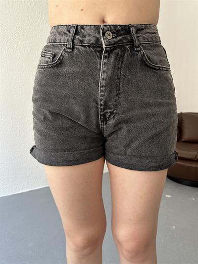 Paçası Katlı Jean Şort 33 kar ykm antarasit