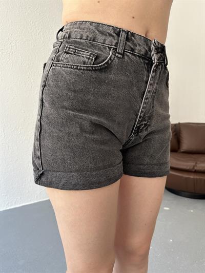 Paçası Katlı Jean Şort 33 kar ykm antarasit