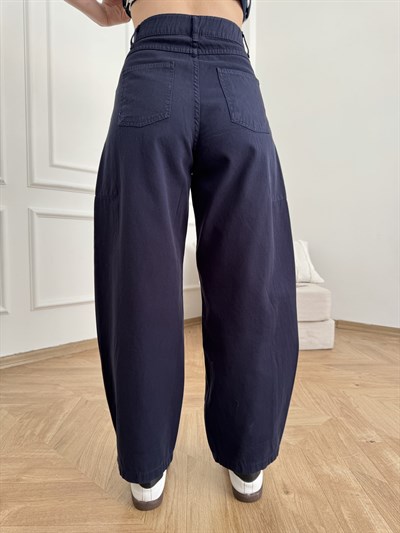Parçalı Balon Pantolon Lacivert