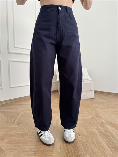 Parçalı Balon Pantolon Lacivert