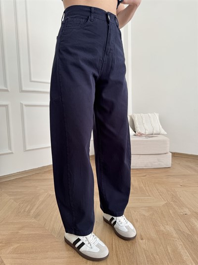 Parçalı Balon Pantolon Lacivert