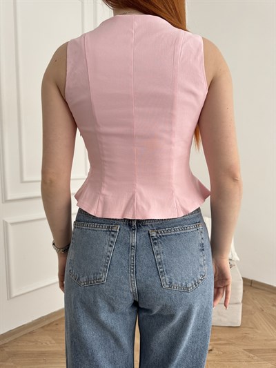 Peplum Korse Toz pembe