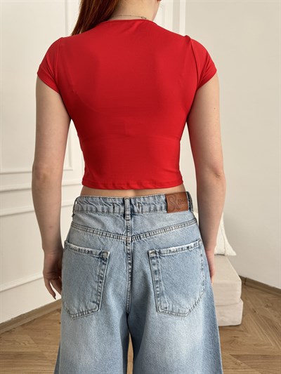 Poliamid Crop Body Mercan
