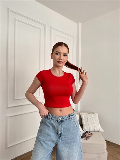 Poliamid Crop Body Mercan