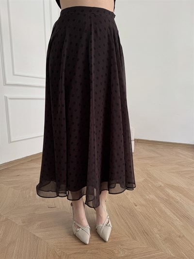 Puantiyeli Etek Kahve