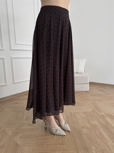 Puantiyeli Etek Kahve