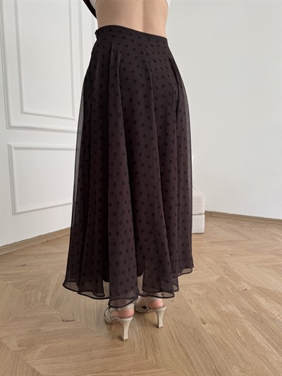 Puantiyeli Etek Kahve