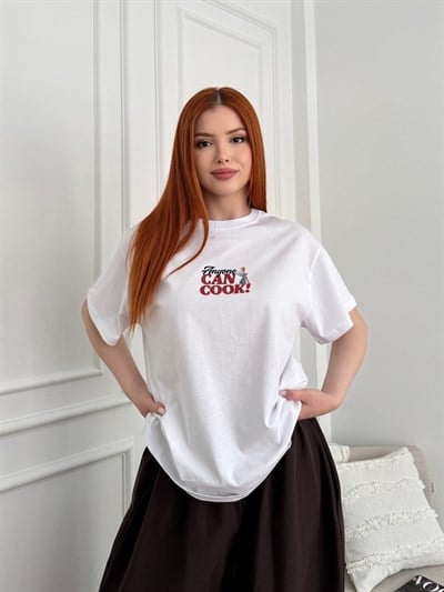 Ratatouille Baskılı T-shirt Beyaz