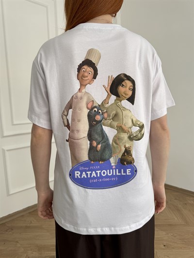 Ratatouille Baskılı T-shirt Beyaz