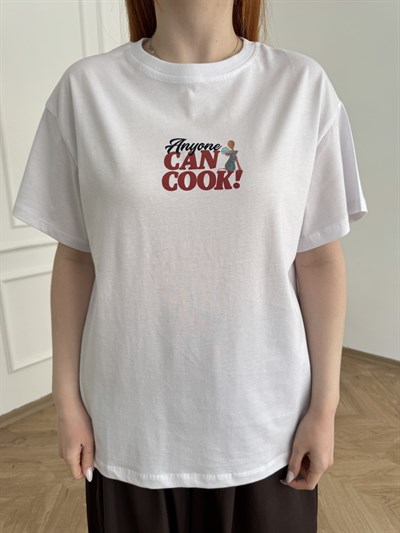 Ratatouille Baskılı T-shirt Beyaz