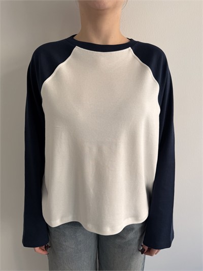 Reglan Kol Çift Renk Sweashırt Ekru-laci