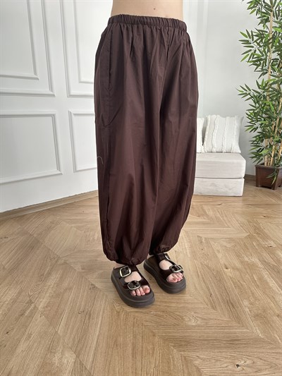 Relax Fit Astarlı İnce Pantolon Acı kahve