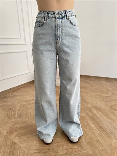 Relax Fit Kemerli Pantolon Açık mavi