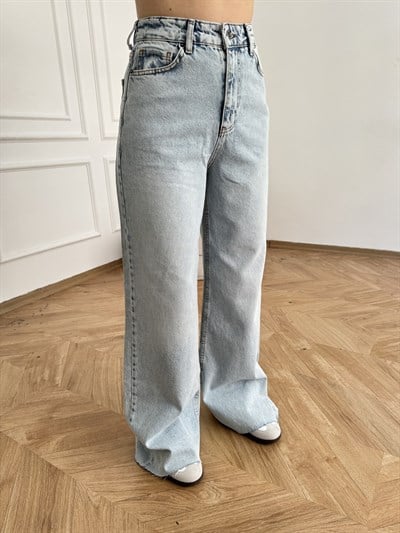 Relax Fit Kemerli Pantolon Açık mavi