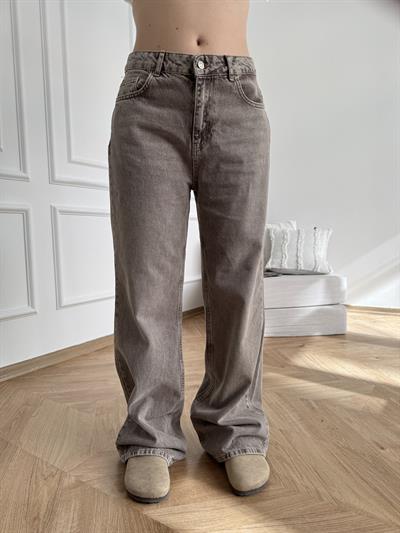 Renkli Denim Pantolon Kahve