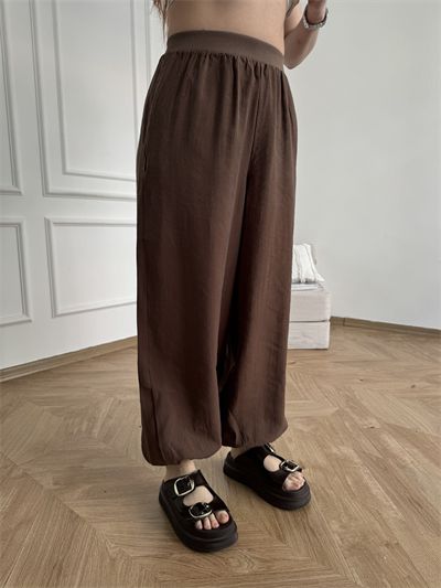 Ribana Belli Paça Lastikli Relax Pantolon Kahve