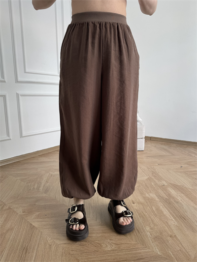 Ribana Belli Paça Lastikli Relax Pantolon Kahve