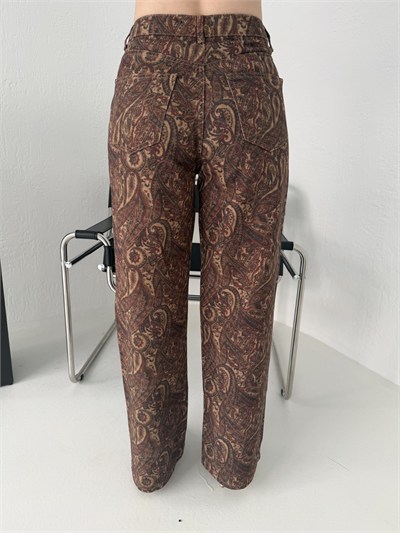 Şal Desen Wideleg Pantolon Şal desen
