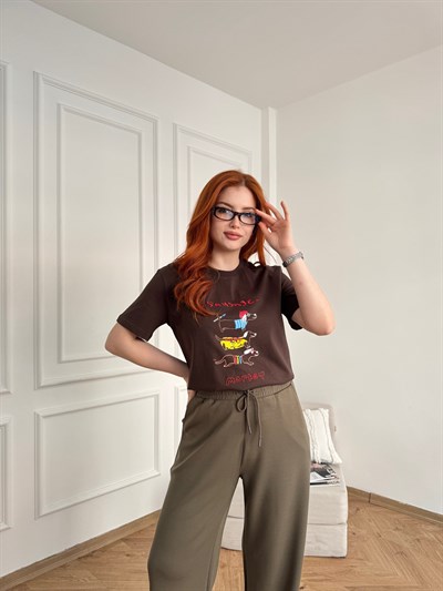 Sausage Market T-shirt Kahve