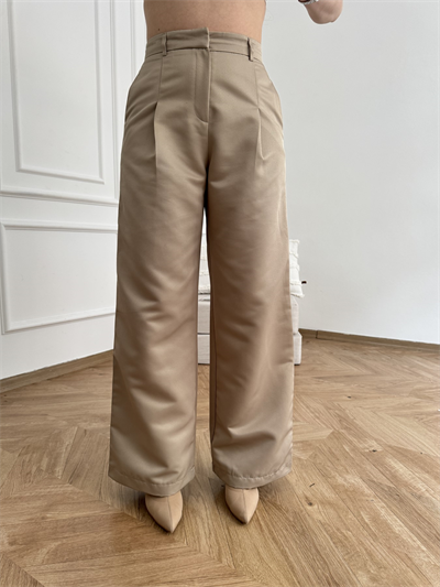Şerit Detaylı Pantolon Bej